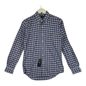New Polo Ralph Lauren Men US XS Blue Soft 100% Cotton Shirt Button Down